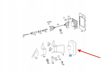 OBUDOWA LUSTERKA MERCEDES SPRINTER W901 W902 W903 W904 W905 OE A0008115730