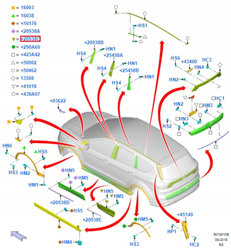 LISTWA DRZWI TYLNA LEWA FORD KUGA Mk2_2104160_