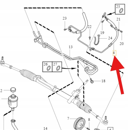 PRZEWÓD UKŁADU WSPOMAGANIA 3.2 B6 VOLVO XC60 XC70 V70 S80 OE 31329911