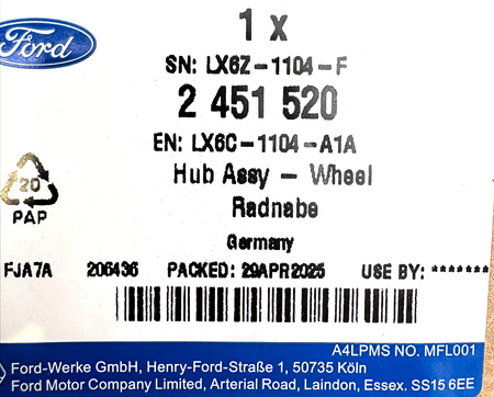 PIASTA KOŁA PRZEDNIEGO FORD ESCAPE KUGA 2020- 2451520 _ LX6C-1104-A1A