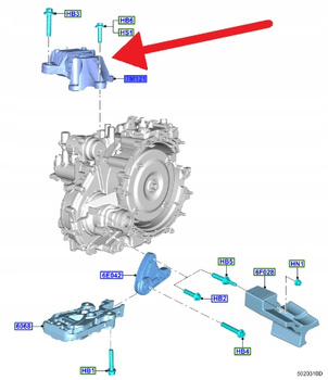 ŁAPA PODUSZKA SKRZYNI BIEGÓW 1.5 TDCI FOCUS 2018- 2412586 _ JX61-7M121-PB