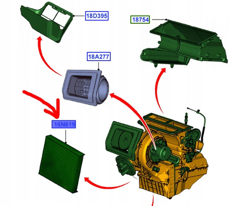 FILTR KABINOWY WĘGLOWY S-MAX GALAXY MONDEO KUGA 1315687 _ 3M5J-19G244-AA
