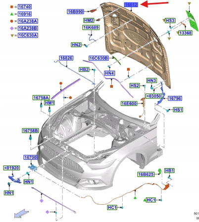 MASKA SILNIKA FORD MUSTANG MK6 2017- OE 2272231 _ JR3B-16612-AN