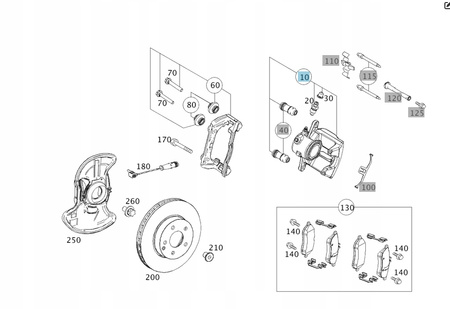 Mercedes-Benz OE A2044212381 zacisk hamulca