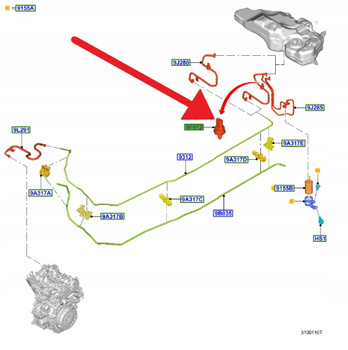 CZUJNIK CIŚNIENIA PALIWA 1.0 EB FORD FOCUS 18- OE 5795088 _ FU5A-9F972-AB