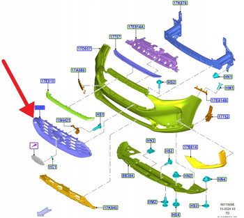 GRILL ZDERZAKA PRZÓD ST-LINE FORD KUGA ESCAPE 2024- 2722790 _ PV4B-8138-SC