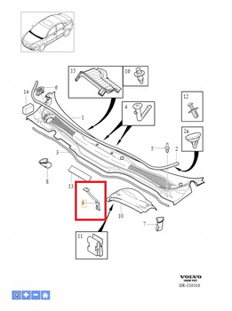 DREN ODPŁYW Z PODSZYBIA VOLVO S40 V50 2004- V40 2013- OE 30763521