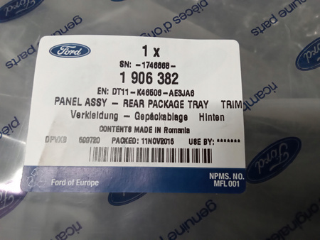 PÓŁKA BAGAŻNIKA FORD TOURNEO CONNECT 2013- 2131799 _ DT11-K46506-AH3JA6