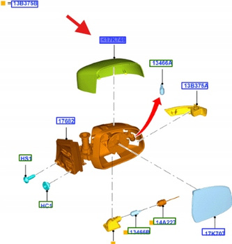 OBUDOWA LUSTERKA PRAWA FORD FOCUS MK3 2015- 2139863 _ BM51-17K746-AB5BRQ