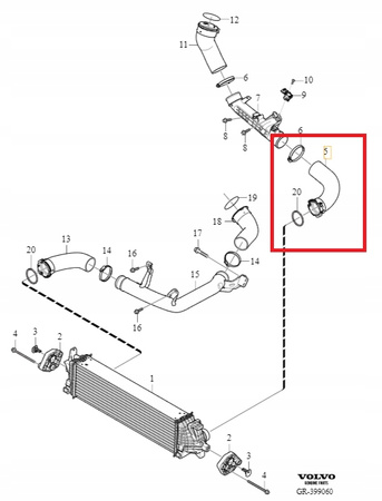PRZEWÓD INTERCOOLERA VOLVO V60 II 2019-2021r