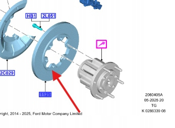 TARCZA HAMULCOWA TYŁ TRANSIT TOURNEO CUSTOM 2013- 2040064 _ BK21-2A097-EB