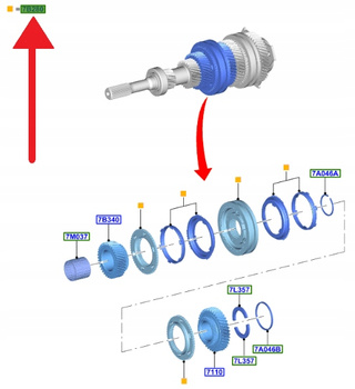 SYNCHRONIZATOR 3 I 4 BIEGU B6 FORD KUGA FOCUS 11- 2656672 _ SVAV6R-7K160-HE