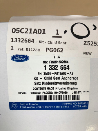 FORD FOCUS C-MAX ZESTAW DO UCHWYTU ISOFIX ORYGINAŁ_1332664_3M51-R613A08-AB