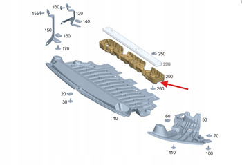 WSPORNIK DOLNEJ OSŁONY SILNIKA MERCEDES C W206 E W214 CLE GLC A2065249900