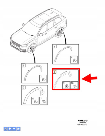 POSZERZENIE DOKŁADKA BŁOTNIKA PRAWY TYŁ VOLVO XC90 2016- OEM/OE 31439096
