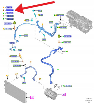 PRZEWÓD KLIMATYZACJI ECOBLUE FORD FOCUS 2022- OE 2766915 _ JX61-19N601-JC