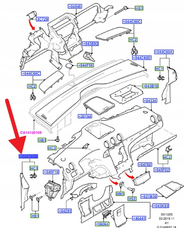 LEWA ZAŚLEPKA KONSOLI FORD S-MAX GALAXY 2006- 1453679 _ 6M21-U044C61-AC3ZHE