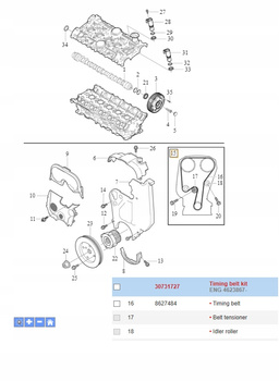 ROZRZĄD KOMPLET 2.4 2.5 B5 VOLVO S60 2011- C70 S80 2007- V50 OE 30731727