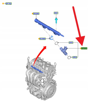 WTRYSKIWACZ 1.2 1.5 EB FORD KA+ FOCUS 2018- 2066465 _ GN1G-9F593-BB