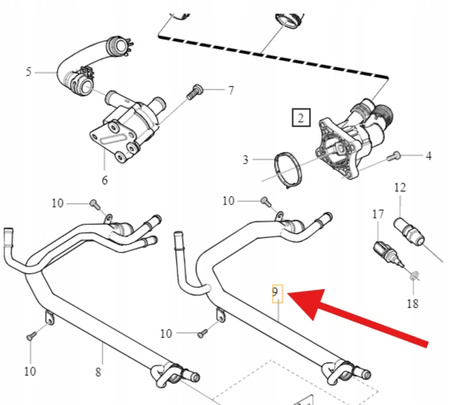 PRZEWÓD MAGISTRALA POMPY WODY D4204T VOLVO XC60 S60 V60 2014- OE 31686269