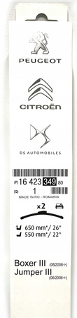 OE PSA wycieraczki jumper kpl. ducato boxer 2006- 16 423 349 80