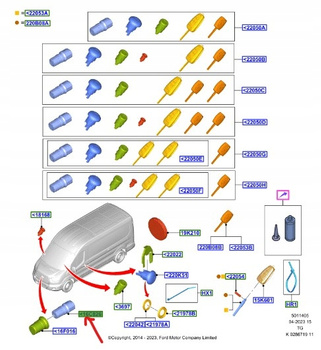 WKŁADKA ZAMKA MASKI FORD TRANSIT Mk7 Mk8 CUSTOM 2409600 _ BK21-16D748-AD