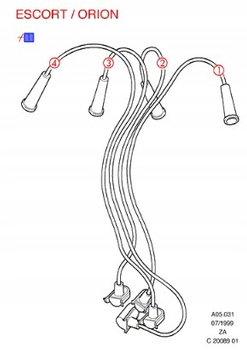 PRZEWODY ZAPŁONOWA FORD ESCORT ANGLIK 1.3 1.4 1.6 BENZYNA _1202496_1U2J-12280-AB1A