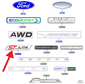 EMBLEMAT NAPIS "ST-LINE" FORD MONDEO KUGA 2020- 2508913 _ LV4B-16B114-DA
