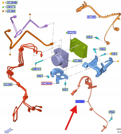 CZUJNIK ABS LEWY PRZÓD FORD EDGE 2019- 24 OE 2787190 _ J2GC-2C205-A1C