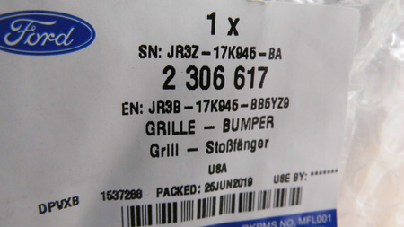 GRILL DOLNY KRATKA ZDERZAKA FORD MUSTANG 2017- 2306617 _ JR3B-17K945-BB5YZ9