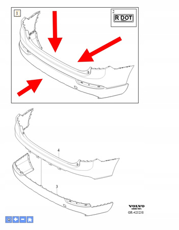 ZDERZAK TYŁ VOLVO XC90 2016-2019 OEM/OE 39799229