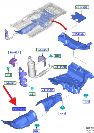 OSŁONA TERMICZNA WYDECHU 1.6 TDCI CONNECT 2013- OE 1808572 _DV61-R11442-AA