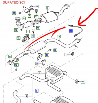 CZUJNIK TEMPERATURY SPALIN FORD MONDEO Mk3 1.8 DURATEC 2003-2007 _1307979_3S7A-9D378-CA