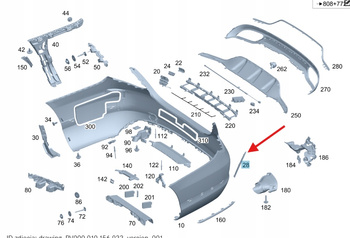 ZAŚLEPKA LISTWA ZDERZAKA LEWY TYŁ MERCEDES C klasa W205 OE A2058850053