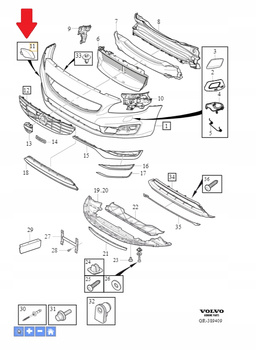 ZAŚLEPKA HAKA HOLOWNICZEGO ZDERZAKA TYŁ VOLVO S60 V60 2011- CC OE 39820294