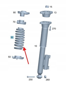 SPRĘŻYNA AMORTYZATORA TYLNEGO MERCEDES E W213 W238 CLS W257 OE A2133241404