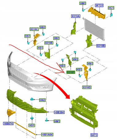 KIEROWNICA POWIETRZA LEWA FORD FOCUS Mk3 13-18 BEV _ 1800515  _ CM58-8339-BA 