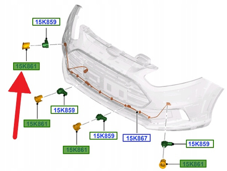 KOSZYK CZUJNIKA PARKOWANIA PRZÓD B-MAX 2012- OE 2012673 _ CV1T-15D851-AC