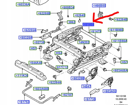 SANKI FOTELA PRZÓD LEWA FORD FOCUS Mk2 2004-10 OE _ 1747147 _ 7M51-A61465-AB