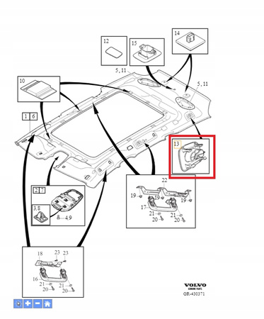 PODSUFITKA VOLVO V90 V60 XC90 XC60 EX40 XC40 EC40 C40 OE 32130719