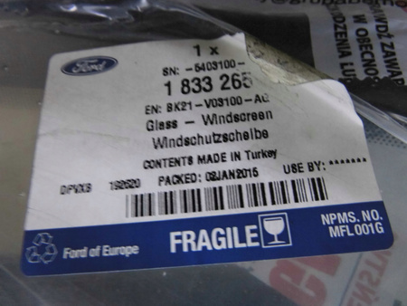 SZYBA CZOŁOWA FORD TOURNEO CUSTOM 2012- 2265172 _ GK21-V03100-EB 