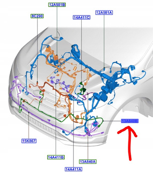 WIĄZKA ZDERZAKA PRZÓD RADAR FORD EDGE Mk2 2018- OE 2442374 _ K2GT-13A840-NF
