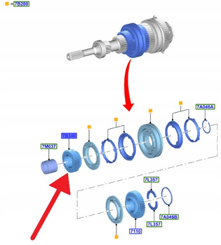 KOŁO ZĘBATE 3 BIEGU MANUAL B6 1.0 1.5 EB FORD 2224286 _ HU3R-7B340-AHA
