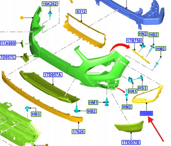 KRATKA HALOGENU PRAWY PRZÓD ECOSPORT 2017- 2132677 _ GN15-15A298-BBPRAA