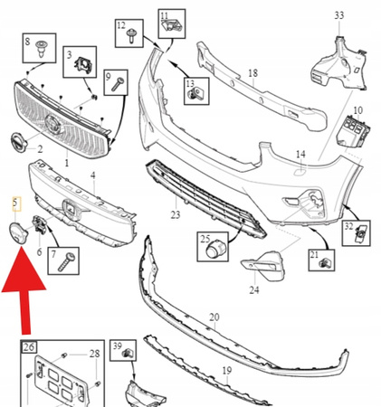 EMBLEMAT ZNACZEK LOGO NA GRILL VOLVO V90 S90 2021- XC40 XC60 OE 32228039