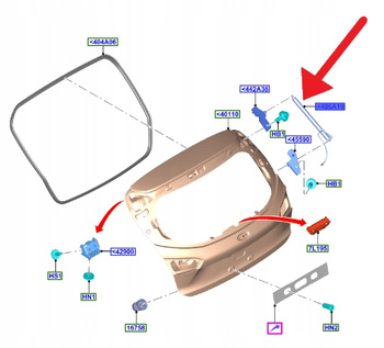 SIŁOWNIK KLAPY L P FORD FOCUS KOMBI 2018- OE 2634285 _ JX7B-N404C84-AG