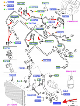 PRZEWÓD KLIMATYZACJI S-MAX GALAXY 2006-15 1682110 _ 6G91-19N602-BE