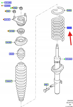 SPRĘŻYNA ZAWIESZENIA 1.4L DURATEC 1.6L ZETEC FOCUS 1143329 _ 2M51-5310-AA