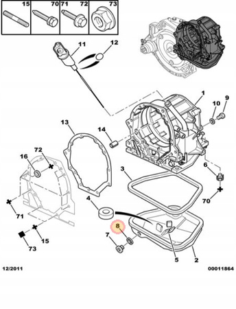 USZCZELKA KORKA SPUSTOWEGO OLEJU CITROEN OE 016430