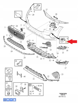 PRAWA ZAŚLEPKA SPRYSKIWACZA VOLVO XC60 2018- OE 40004402